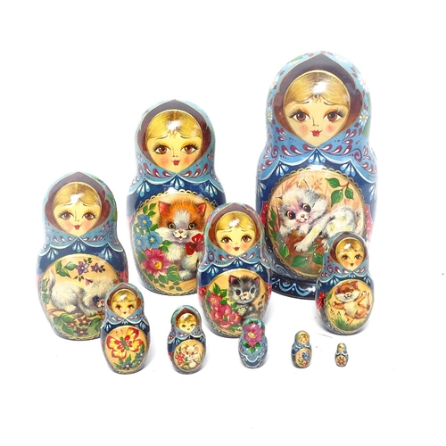 362 - A collection of Vintage painted Russian dolls, largest height 22cm (6)