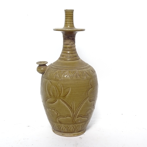 368 - A Chinese pottery vessel with incised decoration, height 37cm