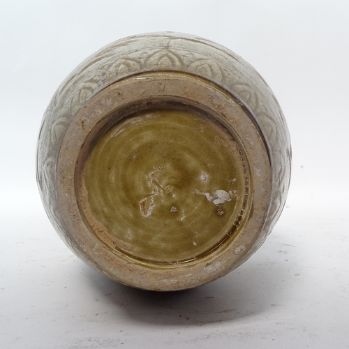 368 - A Chinese pottery vessel with incised decoration, height 37cm