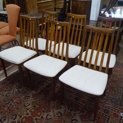 1542 - A set of 6 mid-century G Plan teak dining chairs, with slatted backs