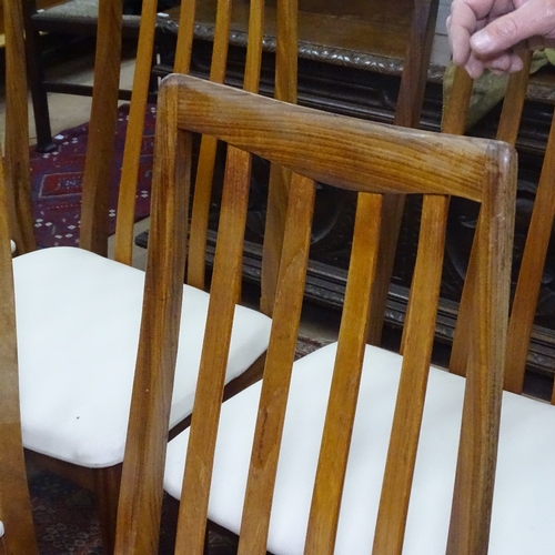 1542 - A set of 6 mid-century G Plan teak dining chairs, with slatted backs