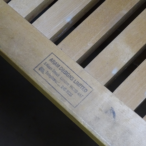 1545 - An Alvar Aalto bench, model 153A, by Artek for Aram Designs, with Aram ink stamp to underside, W112c... 