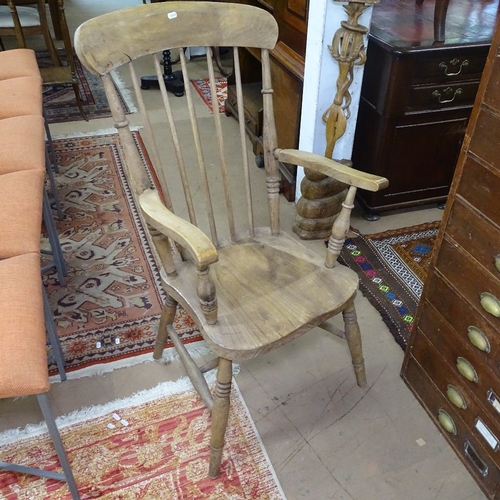 1548 - A Victorian pine kitchen Windsor chair