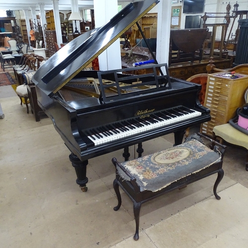 1549 - An early 20th century German Bluthner Leipzig baby grand piano, circa 1911, serial no. 85655, probab... 