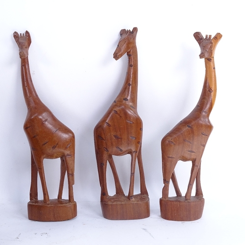 383 - A collection of African carved hardwood animals