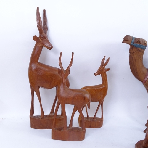 383 - A collection of African carved hardwood animals