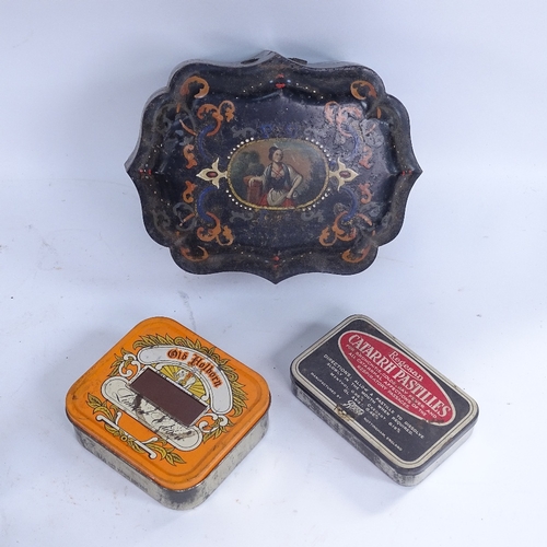 402 - A collection of various painted tin cigarette advertising boxes and containers