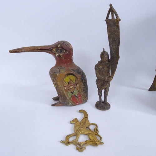 417 - Various interesting collectables, including a 16th century Dutch brass tobacco box, 3 Southern & Ric... 