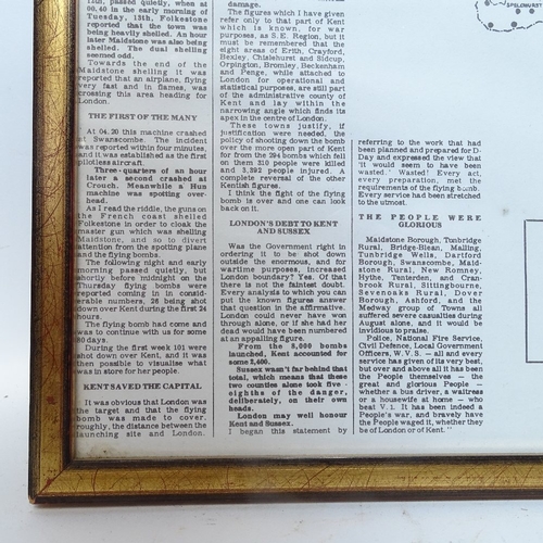 472 - A reprinted map of where the doodlebugs crashed in Kent, original in issue of September 15th 1944, 6... 