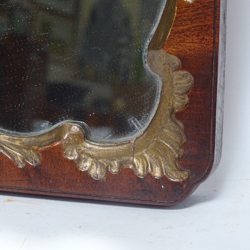 483 - A gilt-framed mahogany wall mirror, overall height 49cm