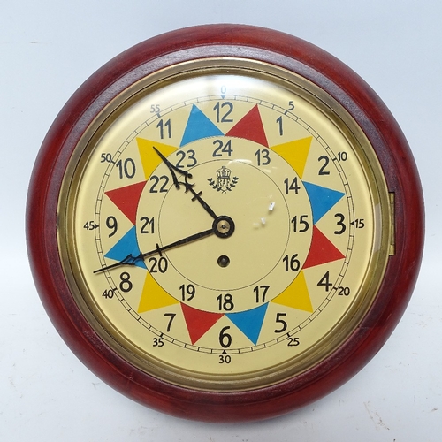 485 - A modern RAF 24-hour wall clock, with key and pendulum, overall diameter 33cm