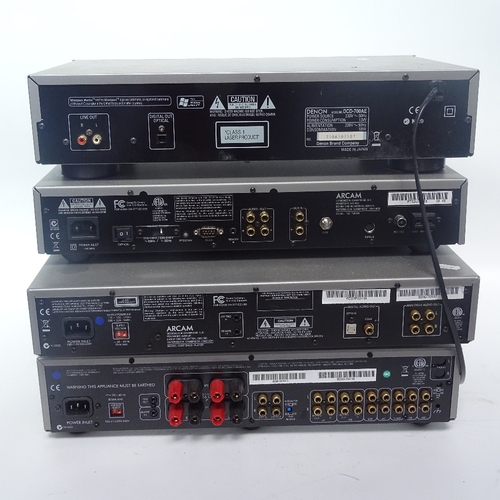 348 - Various Hi-Fi stacking equipment, comprising Denon CD player ECD-700AE, Arcam RMJ T32 tuner, Arcam C... 