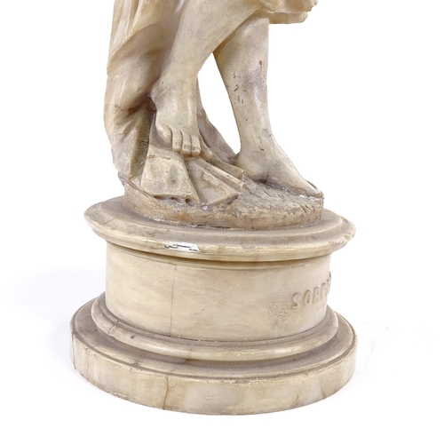 1 - A 19th / 20th century Italian carved alabaster statue, entitled 