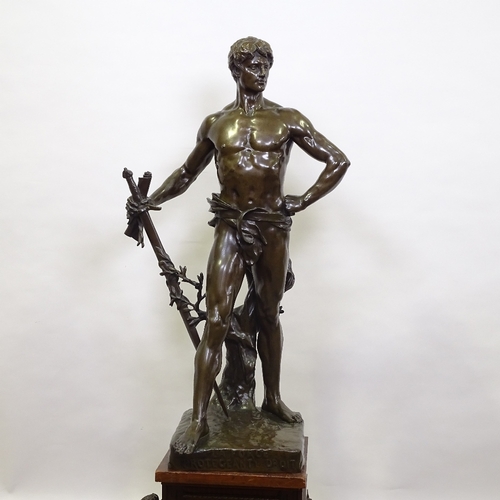 10 - Eugene Marioton (French 1854-1933), a substantial classical bronze sculpture titled 