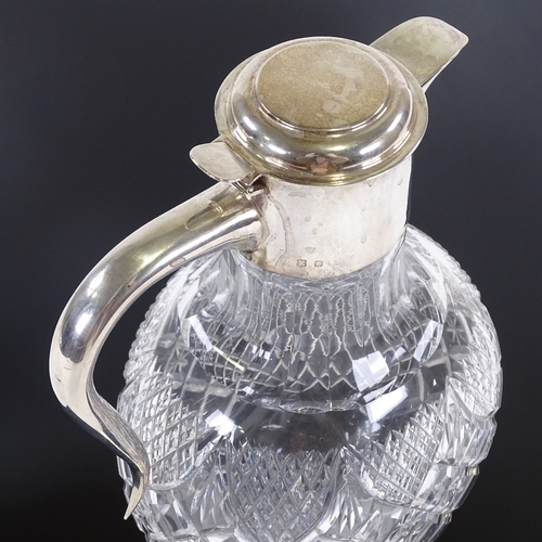 11 - A late Victorian silver mounted cut glass claret jug, hallmarks Birmingham 1901, makers mark JS & S,... 