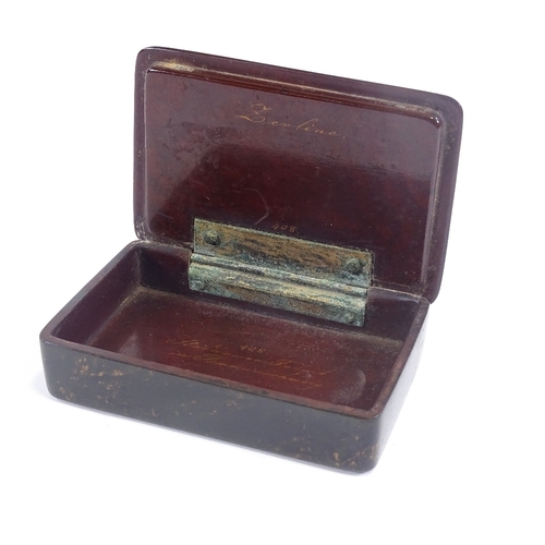 4 - An early 19th century Stobwasser box, internal inscription to lid 'Zerline - 408' and to base '408 S... 