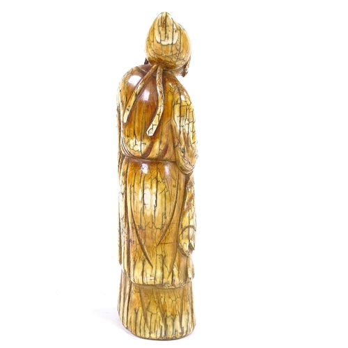 89 - A Chinese carved ivory sage figure, 18th/19th century, height 21cm.