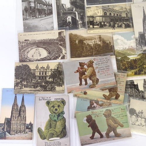 56 - A group of early 20th century postcards, including Steiff