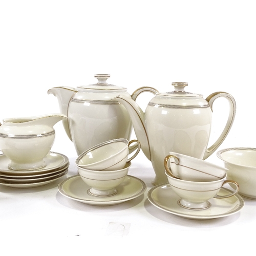 69 - Rosenthal Winifred coffee set, with gilded decoration, comprising 6 cups / saucers, cream jug, sugar... 