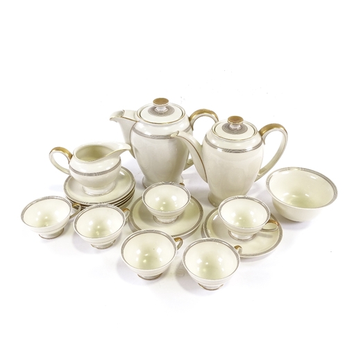 69 - Rosenthal Winifred coffee set, with gilded decoration, comprising 6 cups / saucers, cream jug, sugar... 