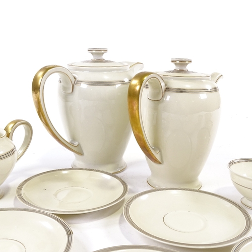 69 - Rosenthal Winifred coffee set, with gilded decoration, comprising 6 cups / saucers, cream jug, sugar... 