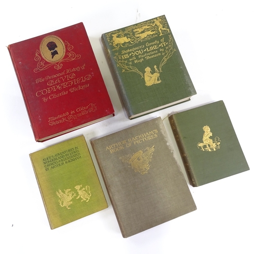 73 - 5 early 20th Century illustrated books, Arthur Rackham's - Book of Pictures, Alice's Adventures in W... 