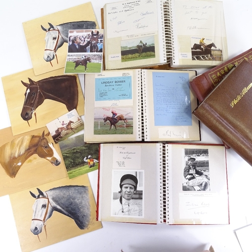 77 - A collection of horse racing memorabilia, includes 5 albums of photographs, signatures, corresponden... 