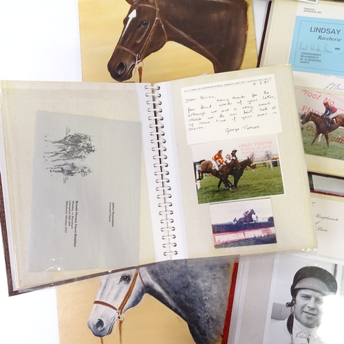 77 - A collection of horse racing memorabilia, includes 5 albums of photographs, signatures, corresponden... 