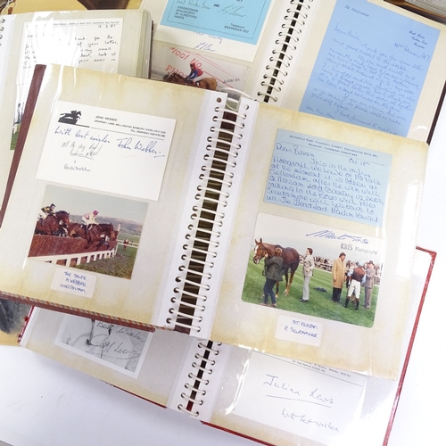 77 - A collection of horse racing memorabilia, includes 5 albums of photographs, signatures, corresponden... 