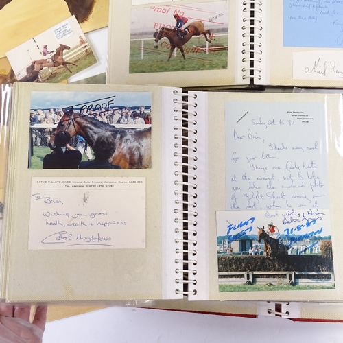 77 - A collection of horse racing memorabilia, includes 5 albums of photographs, signatures, corresponden... 