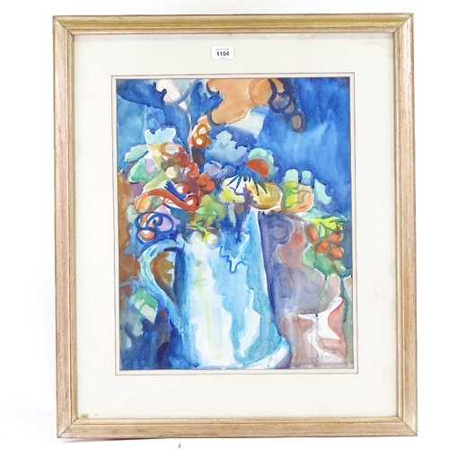 1104 - Patsy Cyriax, watercolour, autumn flowers, 19.5