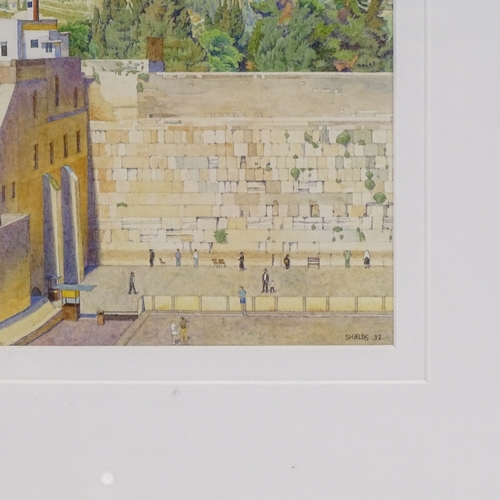 1232 - Ceri Shields (born 1964), watercolour, Jerusalem 1992, signed, 8.5