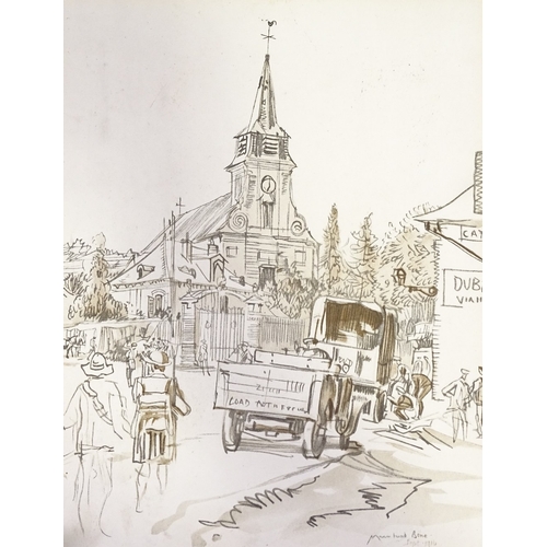 1236 - Muirhead Bone, lithograph, First War Period street scene, 12