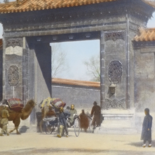 1241 - Large photographic print circa 1920, Chinese street scene, entrance to Imperial City, 18