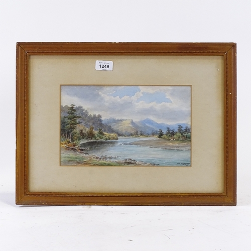 1249 - William George Baker (1864 - 1929), watercolour, New Zealand river scene near Silverstream, signed, ... 