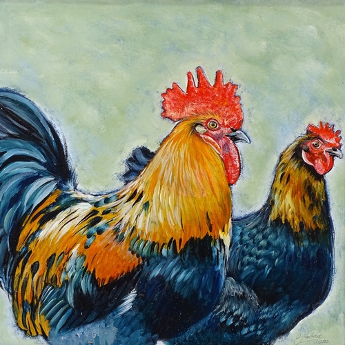 1258 - Clive Fredriksson, oil on board, poultry, 18