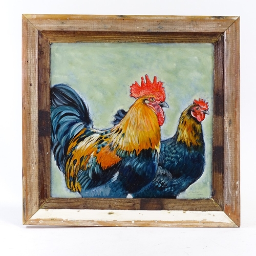 1258 - Clive Fredriksson, oil on board, poultry, 18