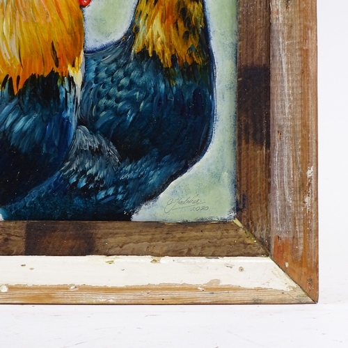 1258 - Clive Fredriksson, oil on board, poultry, 18