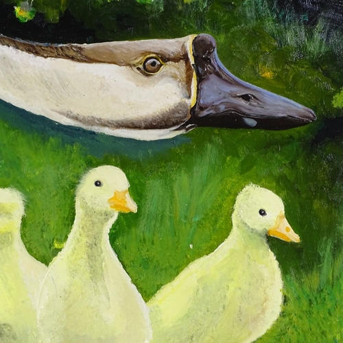 1260 - Clive Fredriksson, oil on canvas, geese, 19.5