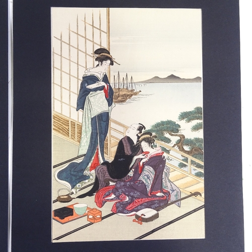 1263 - Japanese School, 2 colour woodblock prints, by Shozaburo Toyoharu and Mitsuoki Tosa, image 12