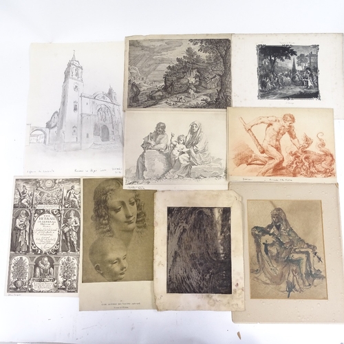 1265 - Folder of drawings and engravings, 17th century and later