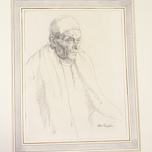 1270 - Ernest Heber Thompson (1891 - 1971), pencil drawing, The Aged Spaniard, signed with Exhibition label... 