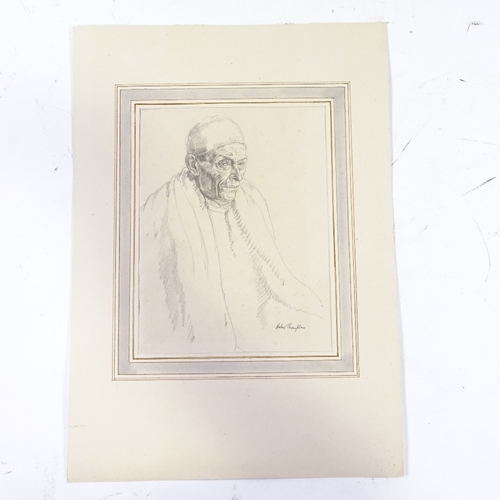 1270 - Ernest Heber Thompson (1891 - 1971), pencil drawing, The Aged Spaniard, signed with Exhibition label... 