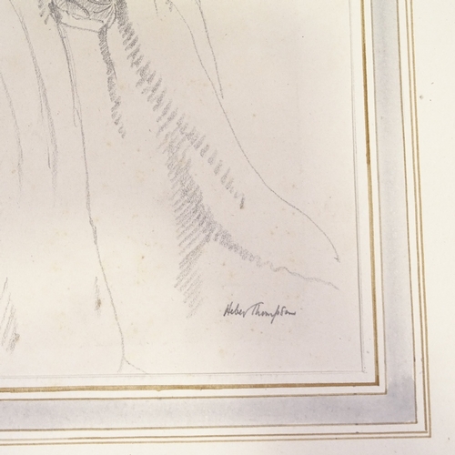 1270 - Ernest Heber Thompson (1891 - 1971), pencil drawing, The Aged Spaniard, signed with Exhibition label... 