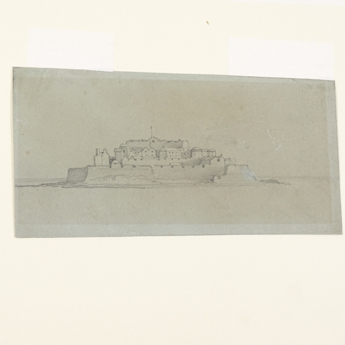 1271 - Samuel Jackson (1830 - 1904), pencil drawing, St Peter Port Guernsey, 3.5