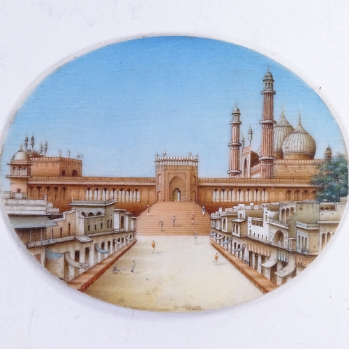 1272 - Indian School circa 1900, miniature watercolour on ivory, Indian palace, 2