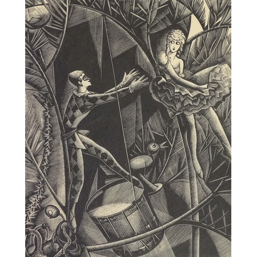 1274 - Robert Arthur Wilson (born 1887), wood engraving, circa 1930, harlequin clown, signed in pencil, no.... 