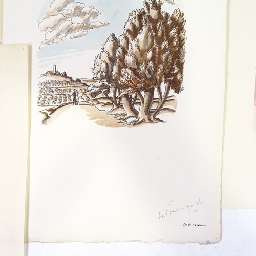 1275 - William Townsend (1909 - 1973), folder of 8 drawings and watercolours, circa 1930s