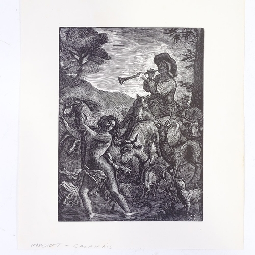 1278 - Demetrios Galanis (1880 - 1966), wood-cut print, Classical study, image 7.5