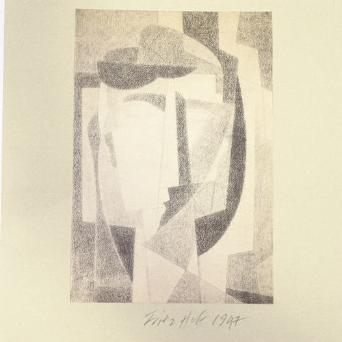 1281 - Fritz Huf (1887 - 1970), lithograph, abstract portrait, 1947, signed in pencil, image 8